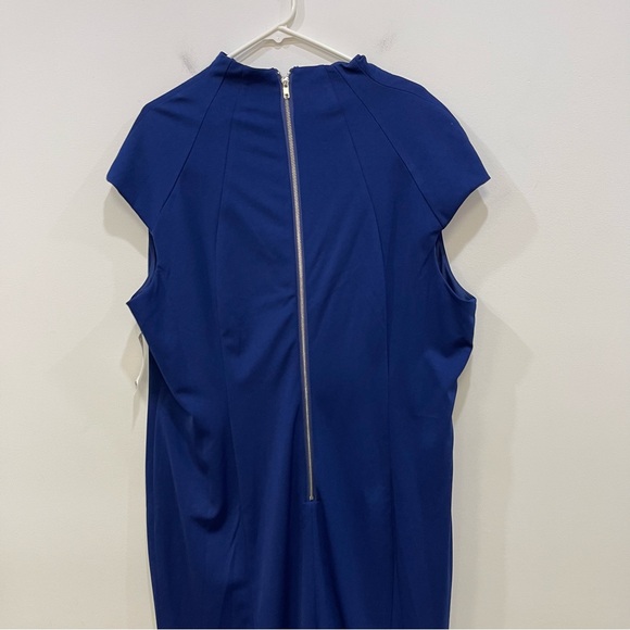 Alexia Admor Katrina Split Neck Ponte Knit Sheath Dress Blue NWT Womens 2X - Picture 9 of 11